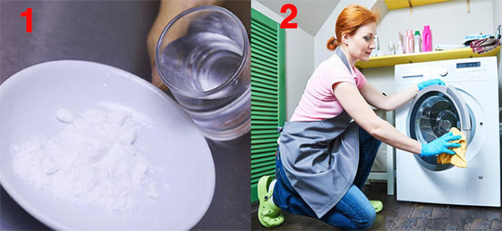 Sử dụng baking soda nhằm lau chùi và vệ sinh máy giặt
