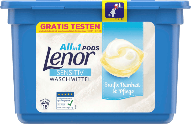 Nước Giặt Quần Áo Dm All-in-1 Lenor Sensitiv Waschmittel - Dành Cho Da Nhạy Cảm, Trẻ Nhỏ