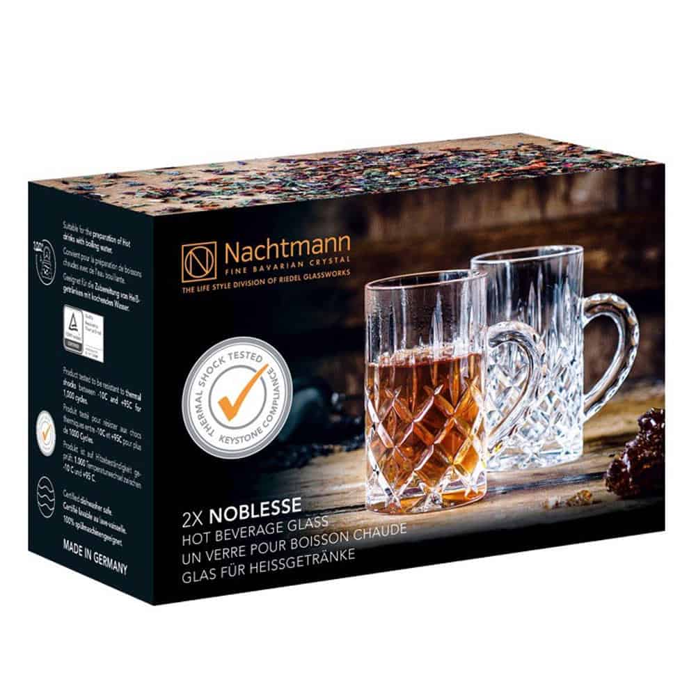 Nachtmann Noblesse Set 2 Tazze Da Tè In Cristallo Con Manico, 256 Ml, Lavabili In Lavastoviglie