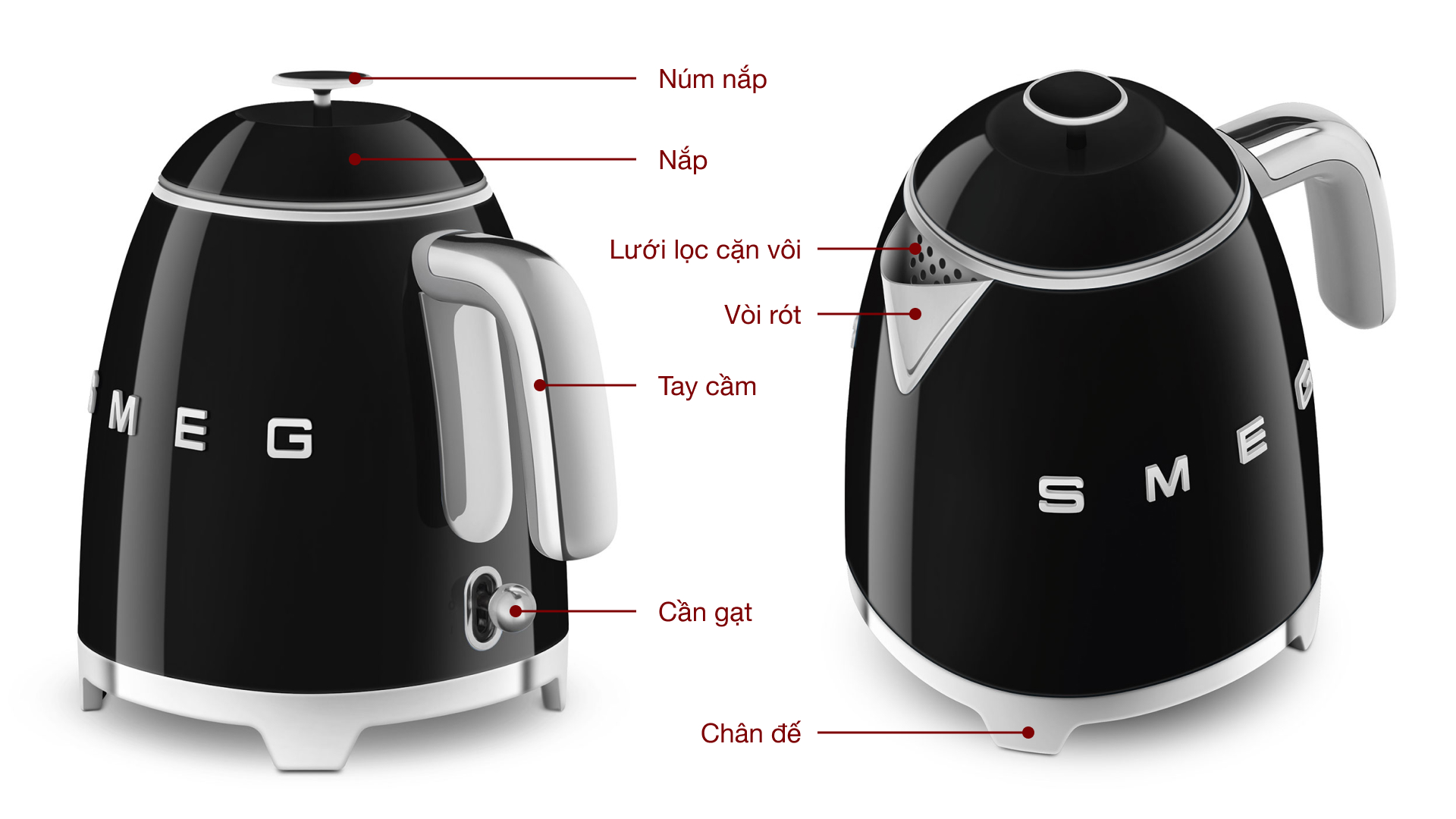 Bình đun siêu tốc mini Smeg KLF05