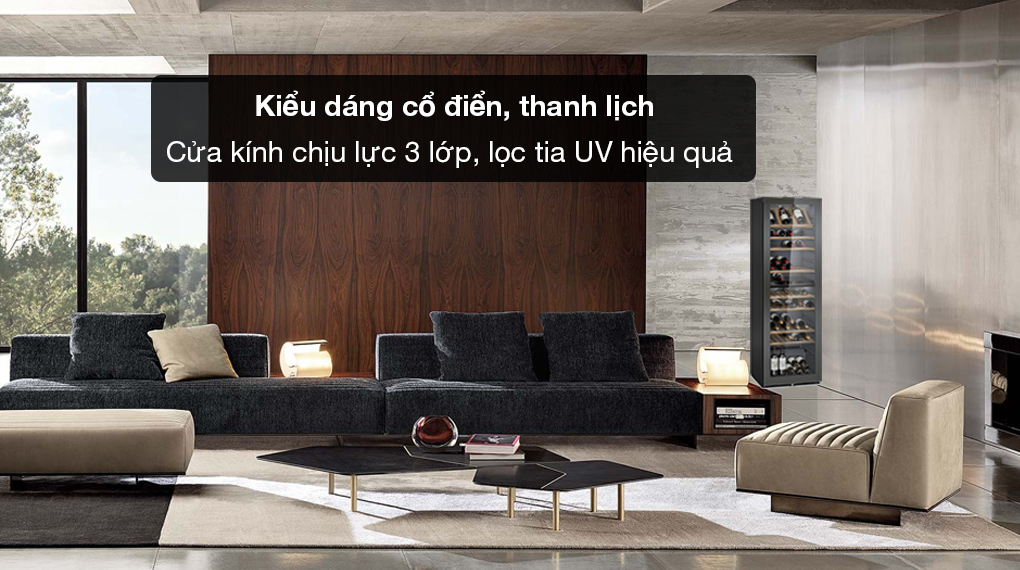 Tủ bảo quản rượu vang Siemens KW36KATGA iQ500 199 chai độc lập - Tổng quan thiết kế