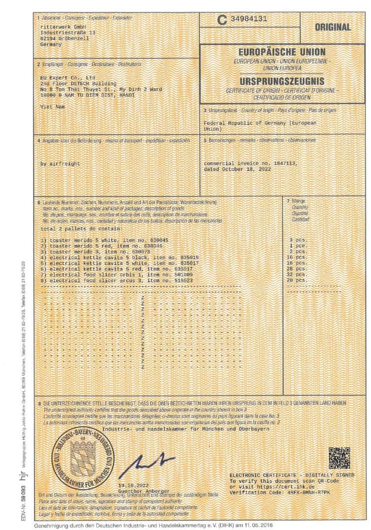 EU Expert Certificate of Origin page 0001 Gia Dụng Đức Sài Gòn