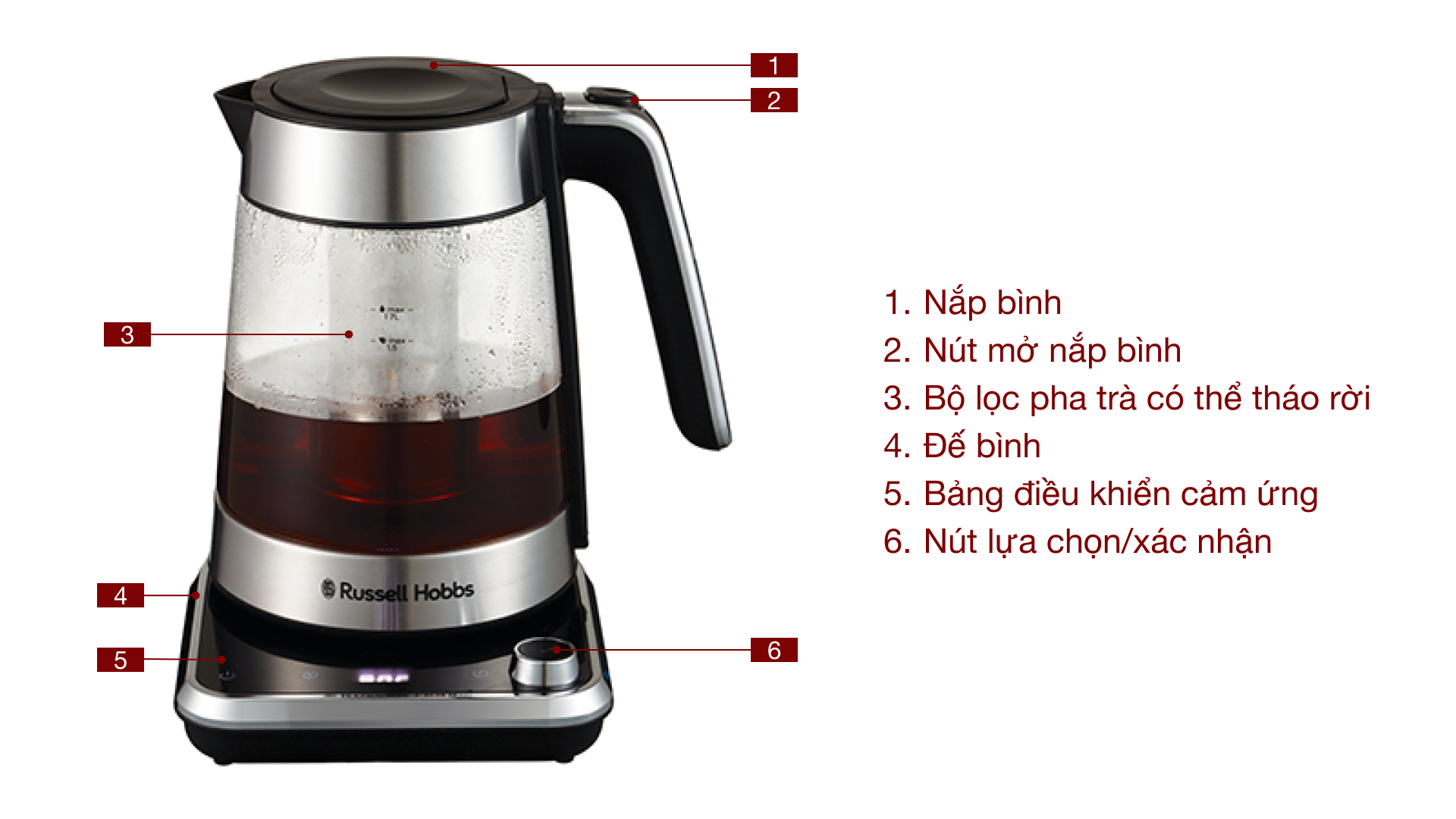 Bình đun nước siêu tốc Russell Hobbs 26200-70 Attentiv