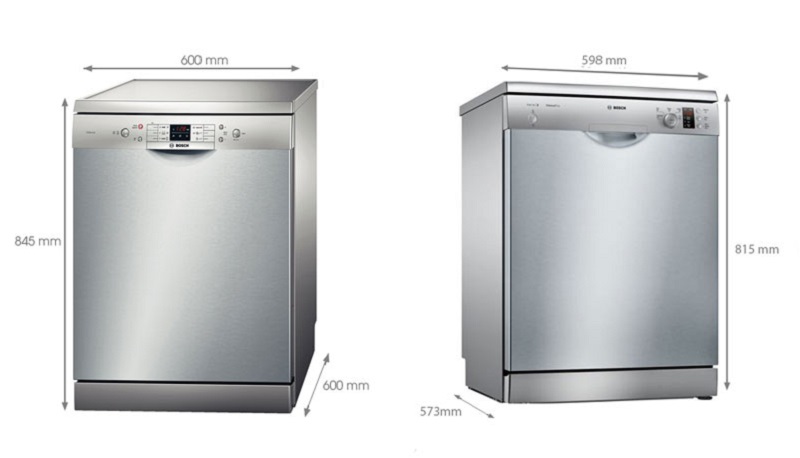 Giới thiệu một số kích thước máy rửa bát Bosch hiện có trên thị trường