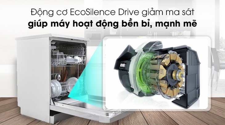 Tính năng ecoSilence Drive trên máy rửa chén Bosch