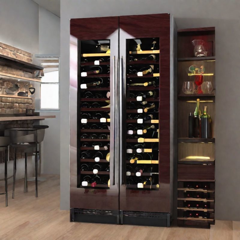 Thiết kế đẹp và sang trọng của tủ rượu vang còn phù hợp với việc trưng bày rượu
