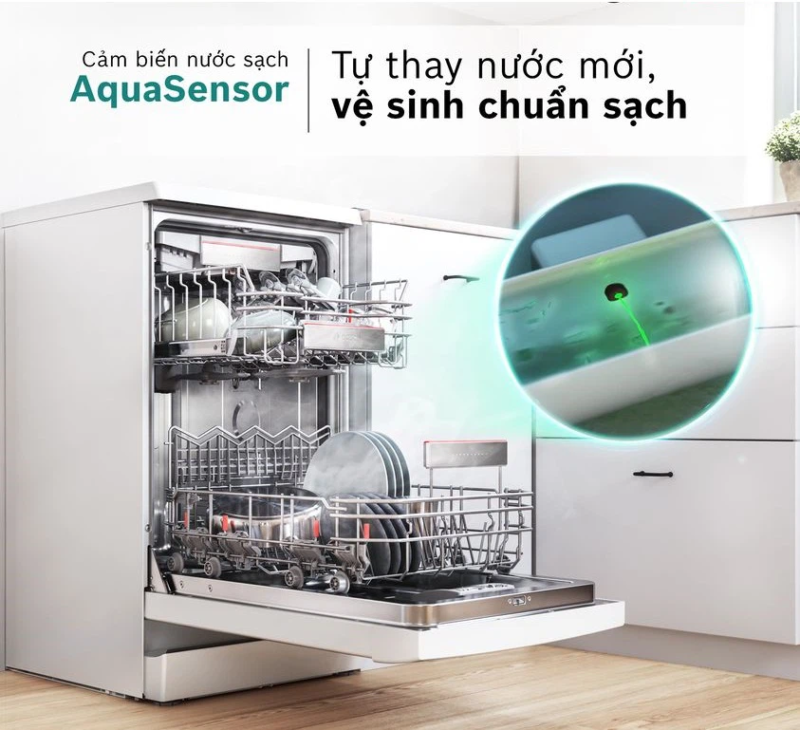 Cảm biến aquasensor ở máy rửa bát Bosch