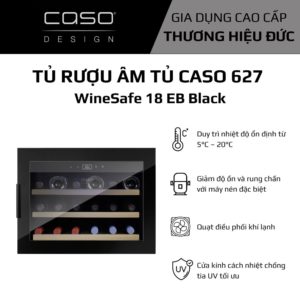 Tủ Rượu Âm Tủ CASO 627 WineSafe 18 EB Black