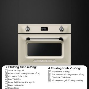 Lò nướng kèm vi sóng SMEG Victoria SO4902M1P