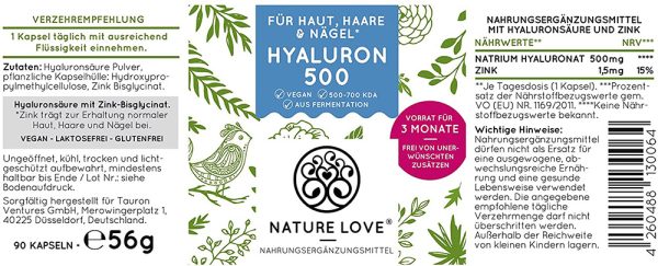 Viên Nang Nature Love Hyaluron 500 - 90 Viên 69g-1
