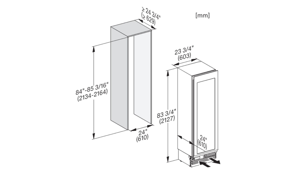 Tủ bảo quản rượu vang Miele KWT 2672 Vis MasterCool 91 chai âm tủ