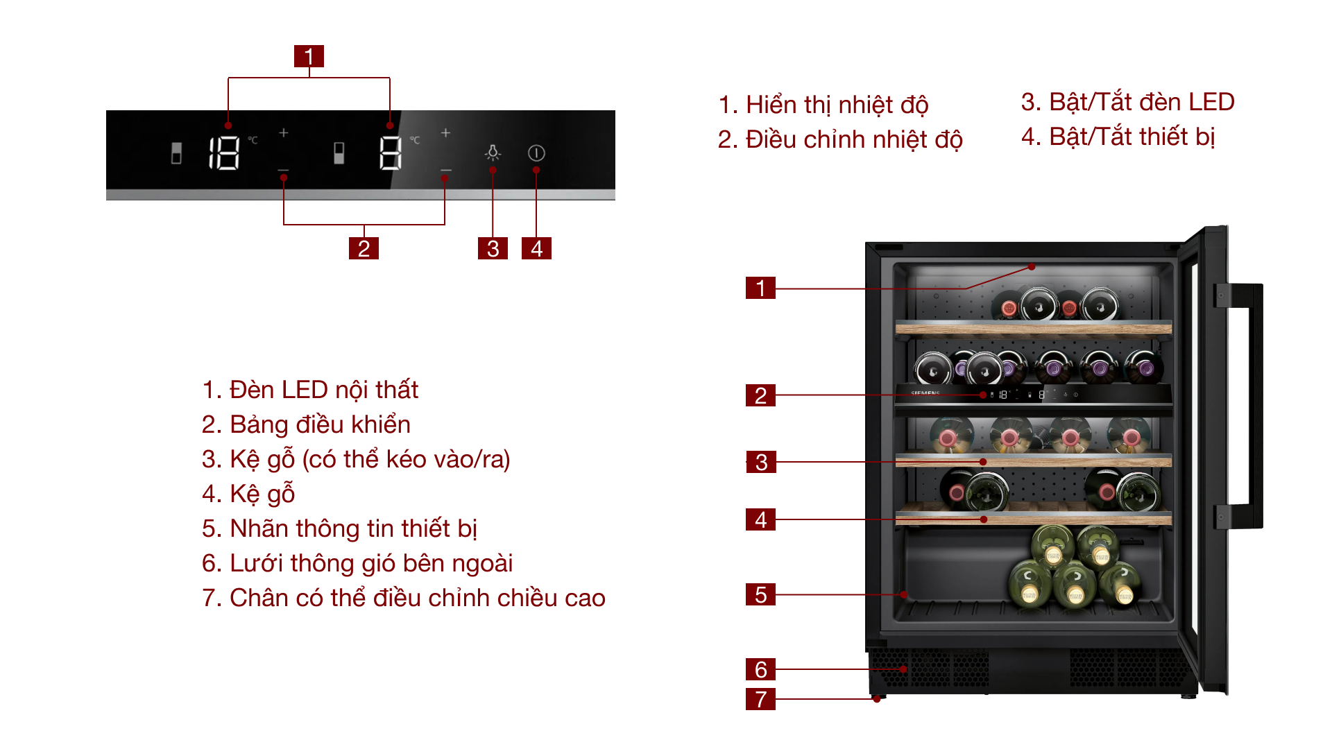 Tủ bảo quản rượu vang Siemens KU21WAHG0 iQ500 44 chai âm tủ