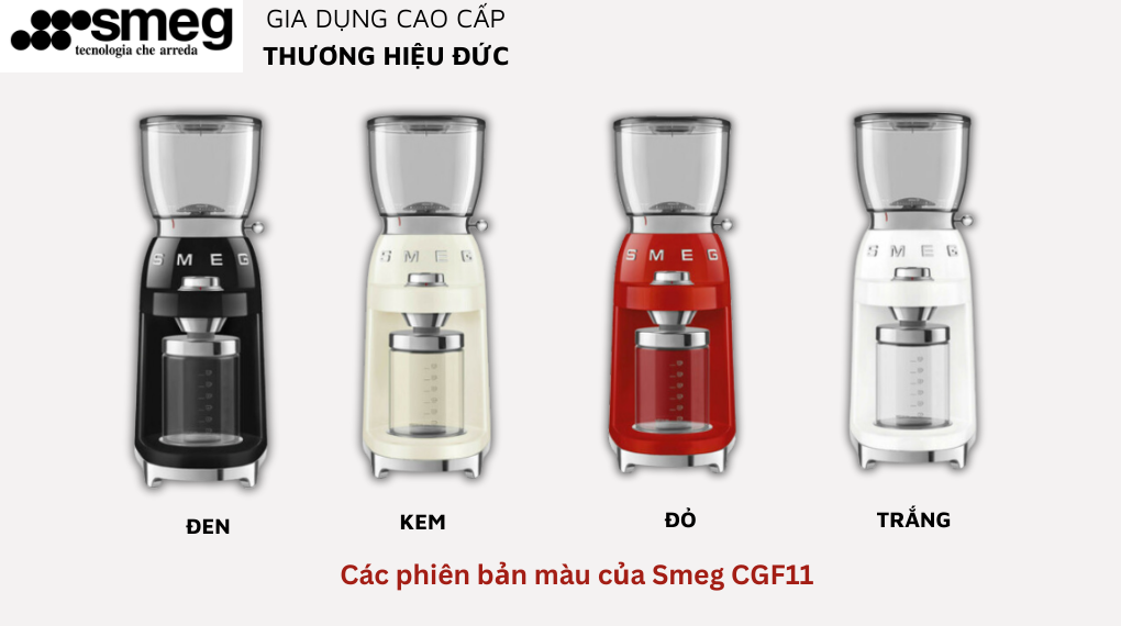 Các phiên bản màu của Smeg CFG 11