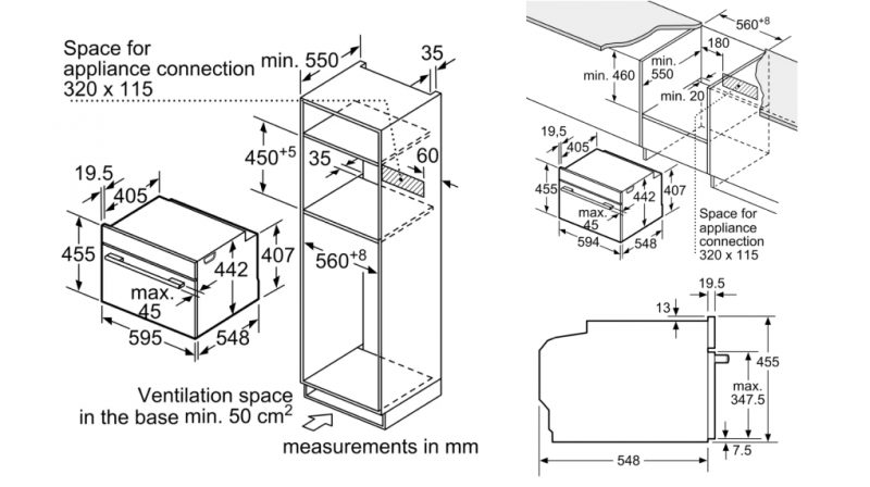 Lò nướng kèm vi sóng Bosch CMG676BS1 âm tủ