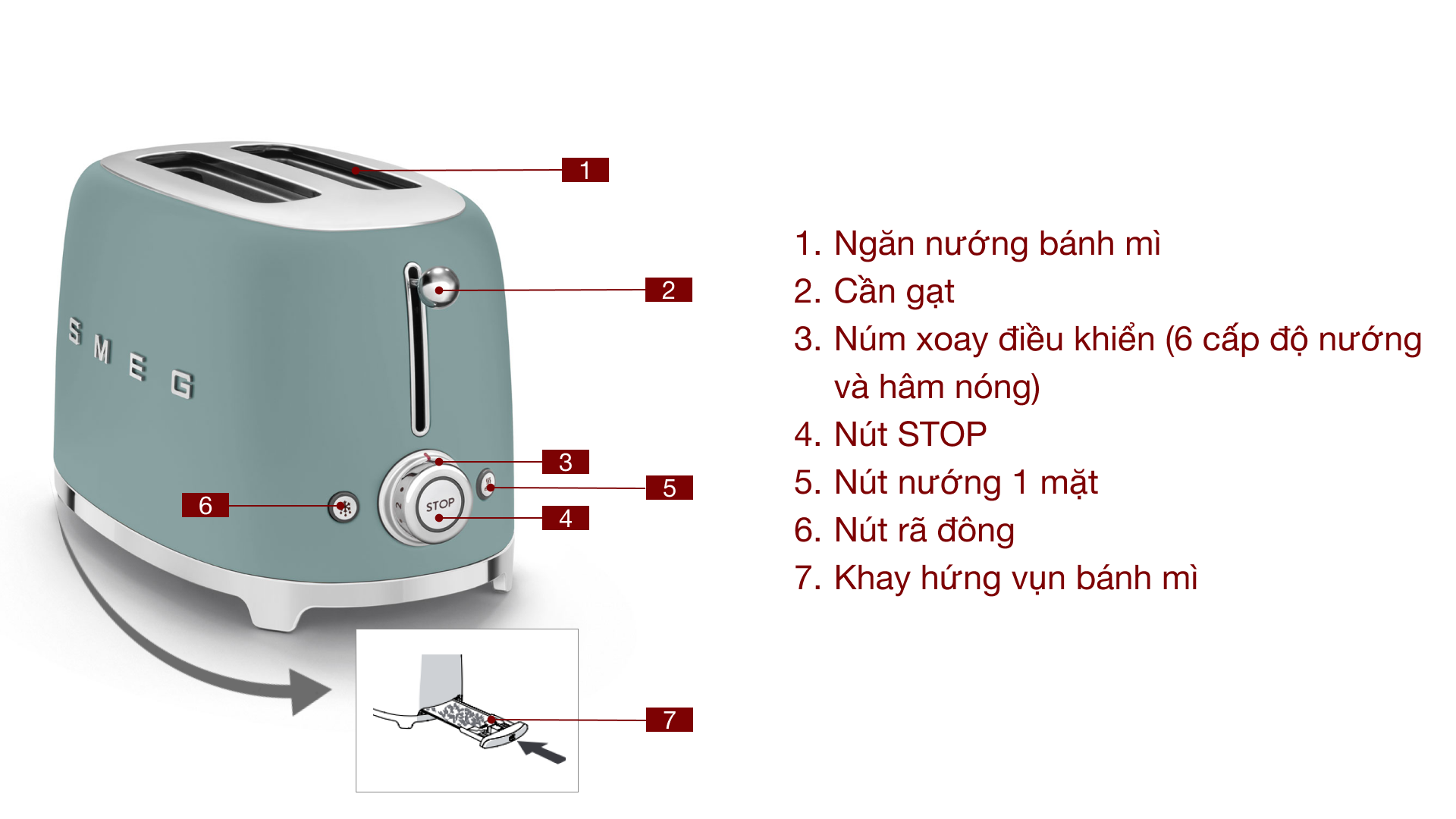 may nuong banh mi smeg tsf01 36 Gia Dụng Đức Sài Gòn