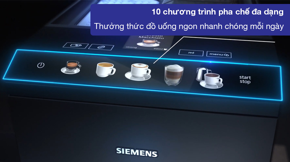 Máy pha cà phê Siemens TQ513D01 EQ500 - Trang bị 10 chương trình pha, áp suất 15 bar