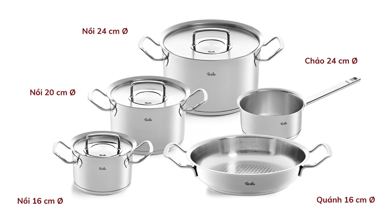 Bộ nồi Inox 5 món Fissler 084-388-05-001 Original-Profi Collection