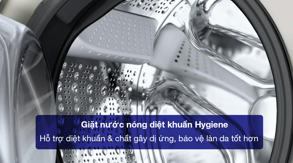 Máy giặt Bosch 10 kg WGB2560X0 Serie 8 - Giặt nước nóng Hygiene diệt khuẩn tối ưu