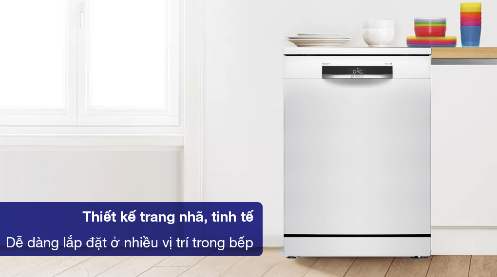 Máy rửa chén độc lập Bosch SMS6ECW07E Serie 6 - Kiểu dáng tinh tế, dễ lắp đặt