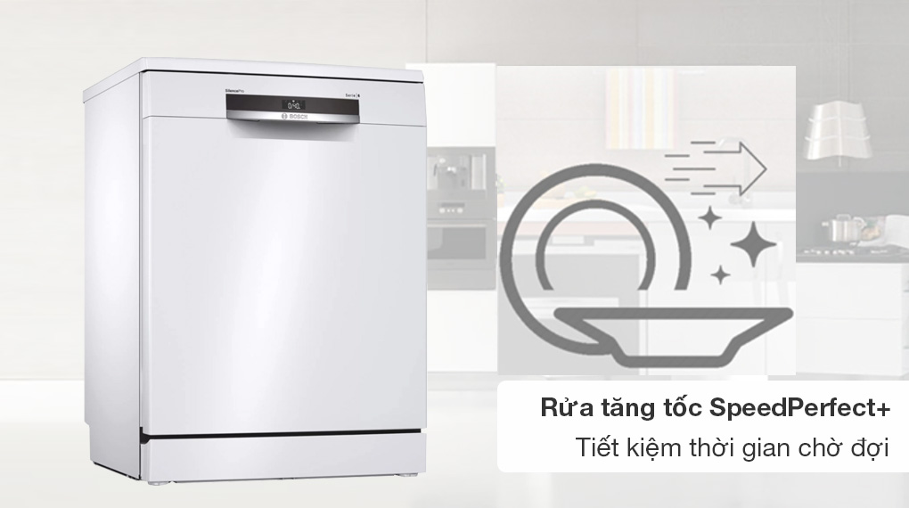 Máy rửa chén độc lập Bosch SMS6ECW07E Serie 6 - Trang bị 6 chương trình rửa thuận tiện sử dụng