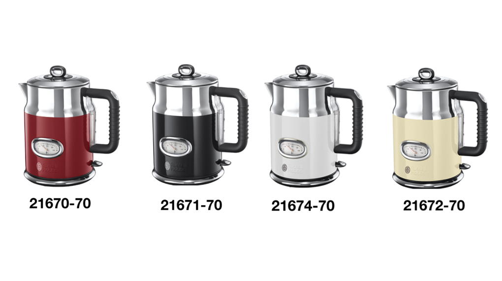 Tổng quan thiết kế - Bình đun siêu tốc Russell Hobbs 21670-70 Retro