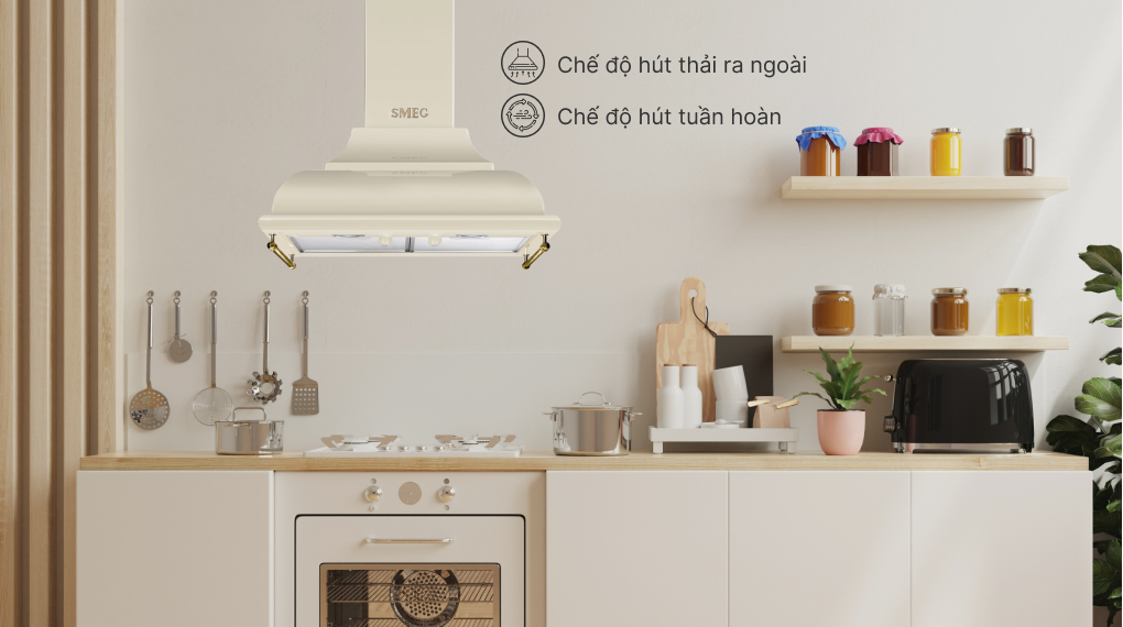 Máy hút mùi áp tường Smeg Cortina KC16