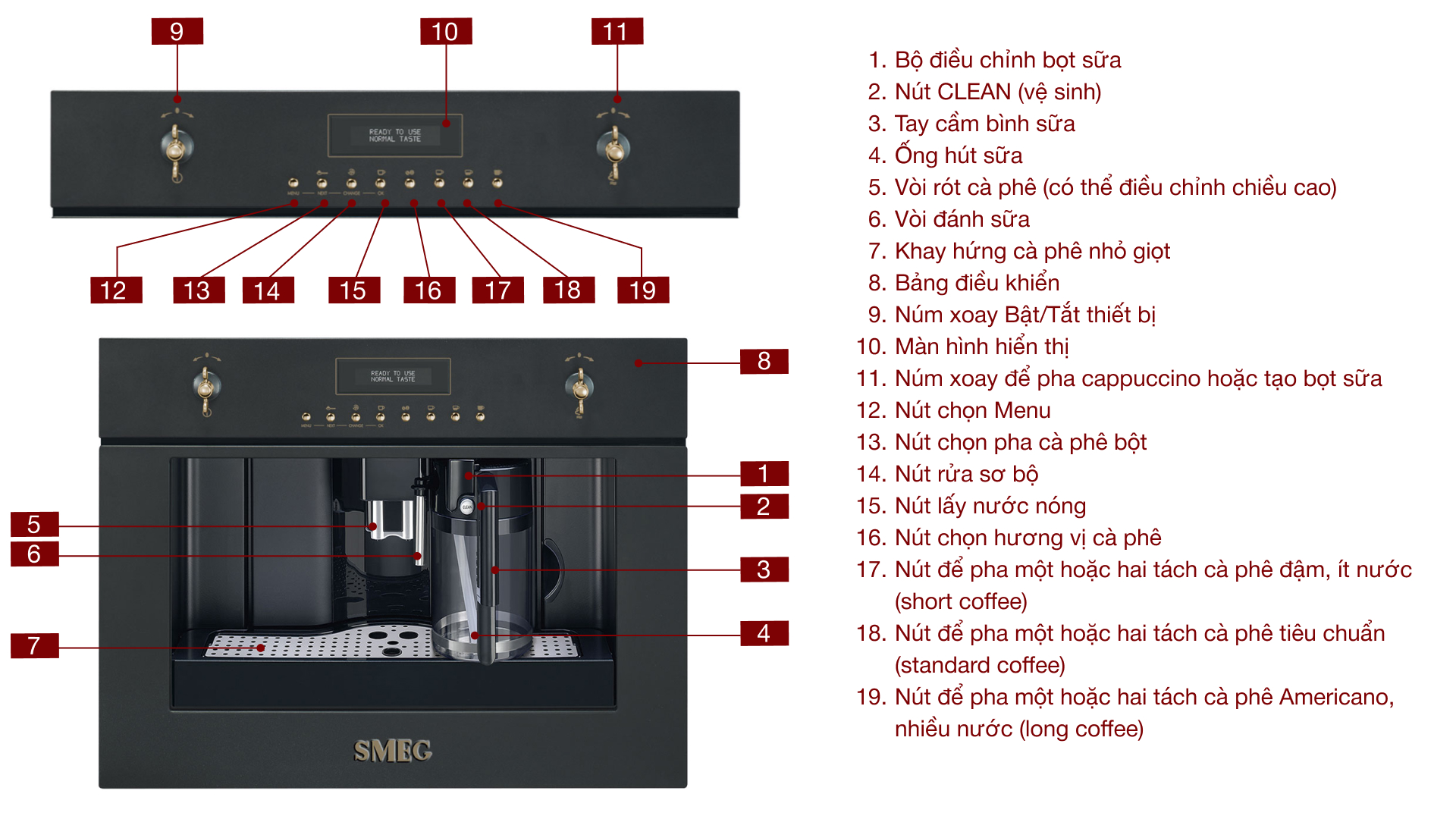 may pha cafe tu dong smeg coloniale cms8451 am tu 9 Gia Dụng Đức Sài Gòn