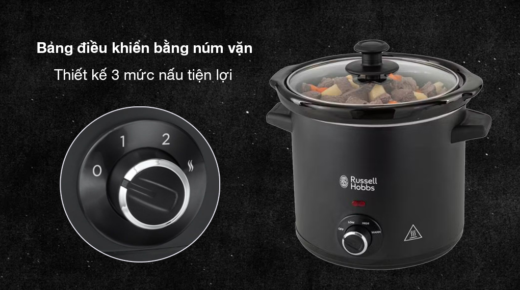 Nồi nấu chậm Russell Hobbs 3,5 lít 24180-56 Chalkboard - Bảng điều khiển bằng núm vặn