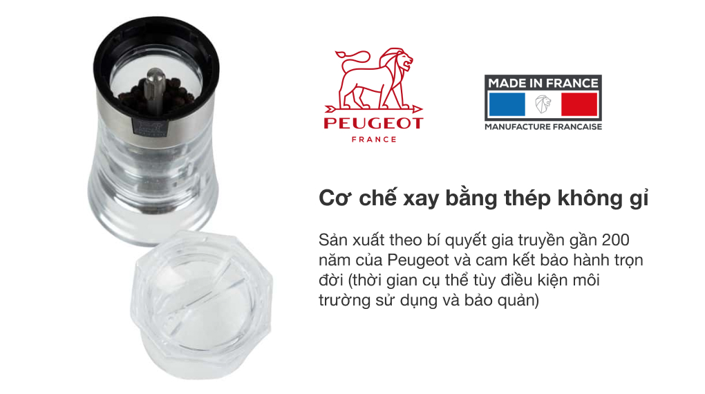 Cối xay tiêu kèm rắc muối Peugeot Oslo 13 cm