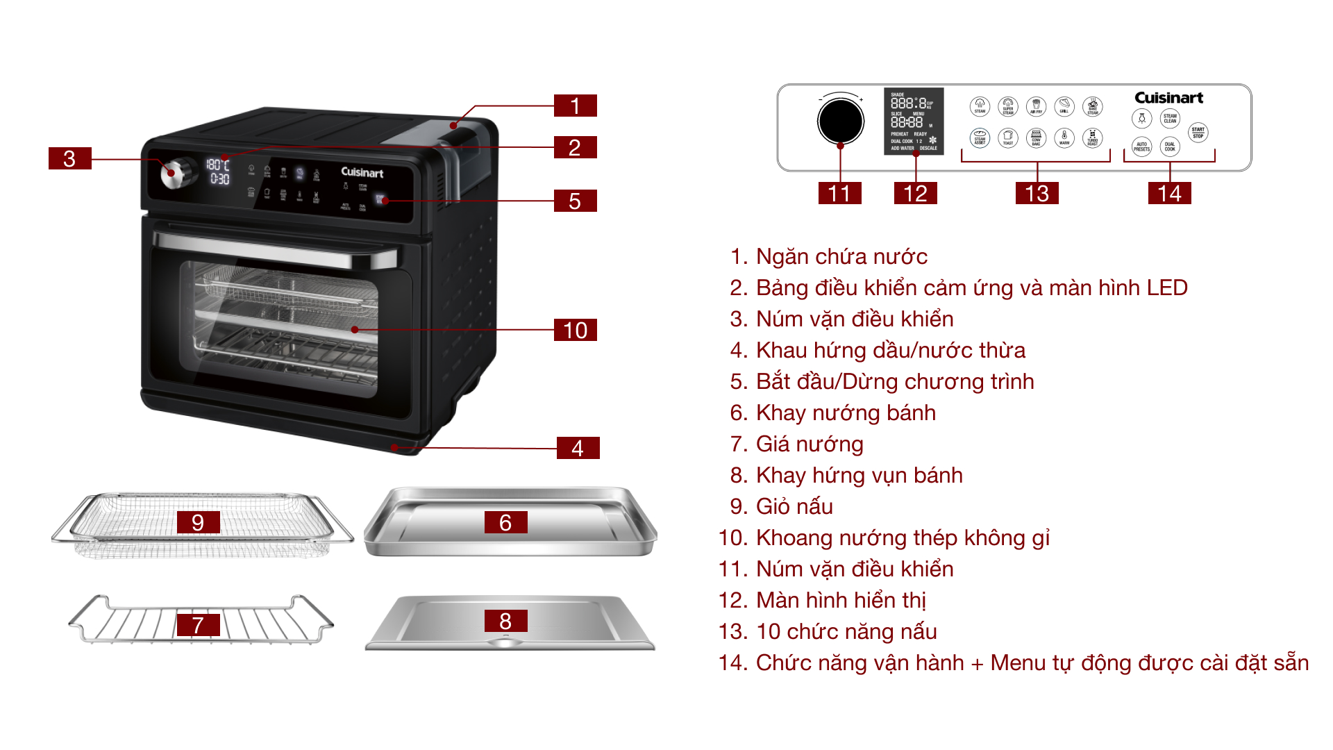 Lò chiên không dầu hơi nước Cuisinart CSO-510HK