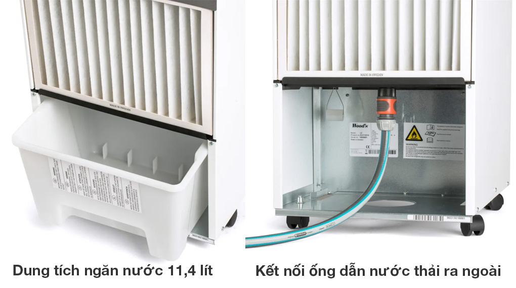 Máy hút ẩm kèm lọc không khí Wood’s LD48Pro+-Dung tích bình nước 11,4 lít Máy hút ẩm kèm lọc không khí Wood’s LD48Pro+-Dung tích bình nước 11,4 lít