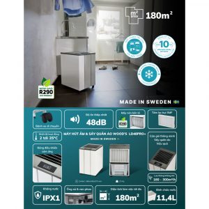 Máy hút ẩm kèm lọc không khí Wood's LD48Pro+ 12 may hut am woods ld48pro Gia Dụng Đức Sài Gòn