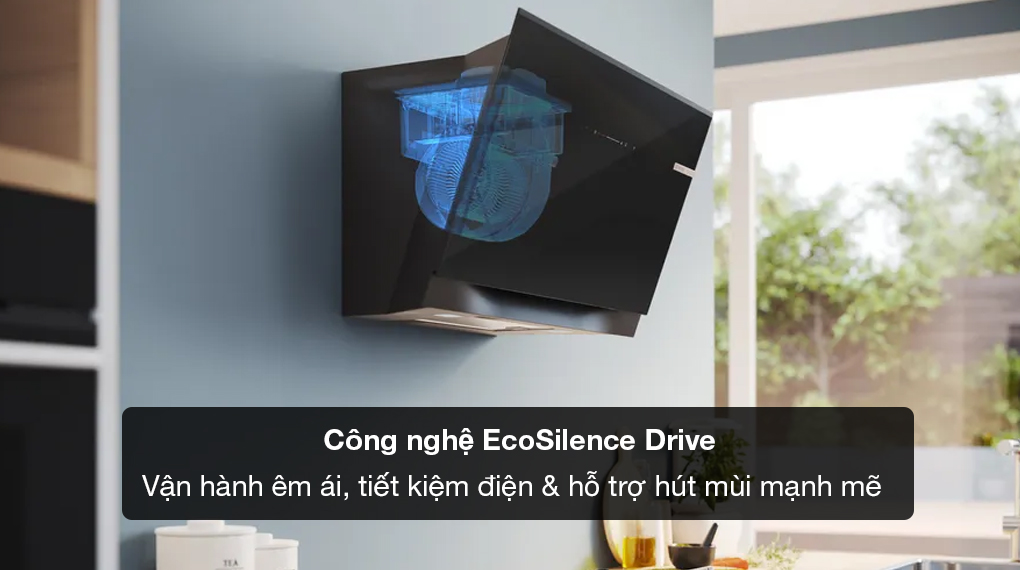 Máy hút mùi áp tường Bosch DWK81AN60 Series 6 - Công nghệ EcoSilence Drive hoạt động yên tĩnh