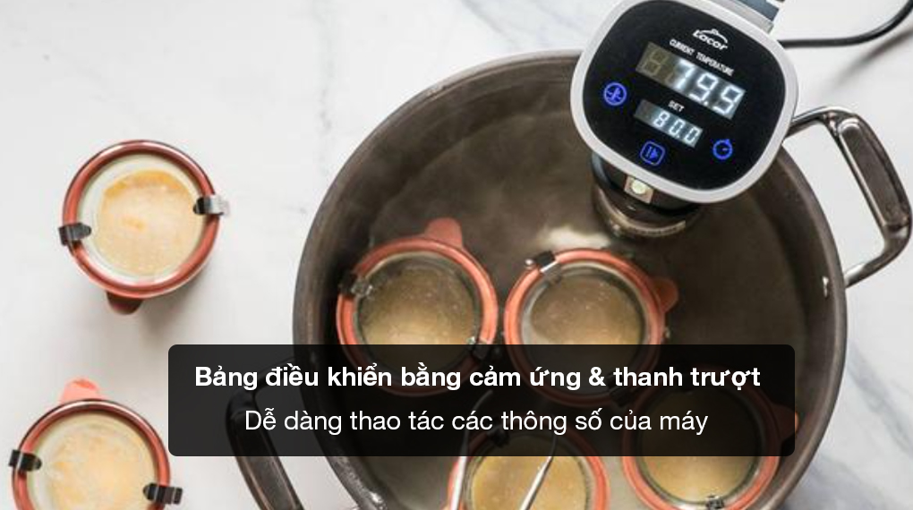 Máy nấu chậm sous vide Lacor Gourmet - Bảng điều khiển và các chế độ nấu 