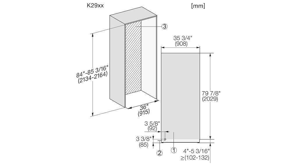 Tủ lạnh âm tủ Miele 579 lít K 2902 Vi MasterCool