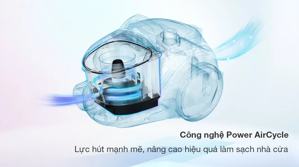 Máy hút bụi dạng hộp Bosch BGS21WHYG ProHygienic Series 4 - Lực hút mạnh mẽ nhờ công nghệ Power AirCycle