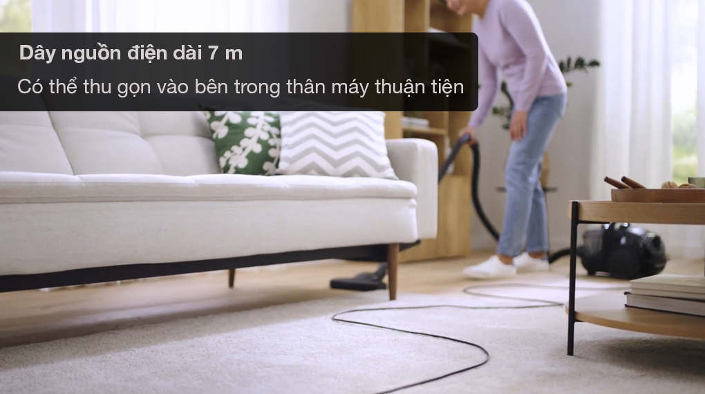 Máy hút bụi dạng hộp Bosch BGS21WHYG ProHygienic Series 4 - Dây điện dài 7m