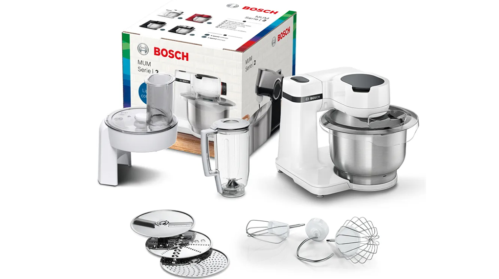Máy trộn bột đa năng Bosch MUMS2EW20 - Đi kèm nhiều phụ kiện