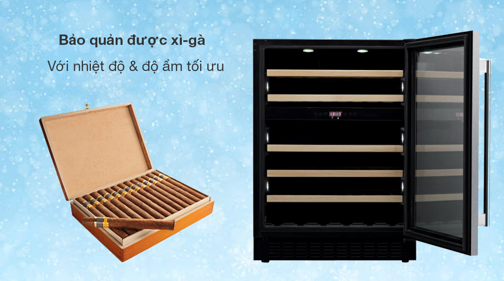 Tủ bảo quản rượu vang Brandt CAV80X 46 chai âm tủ - Có thể bảo quản được xì-gà