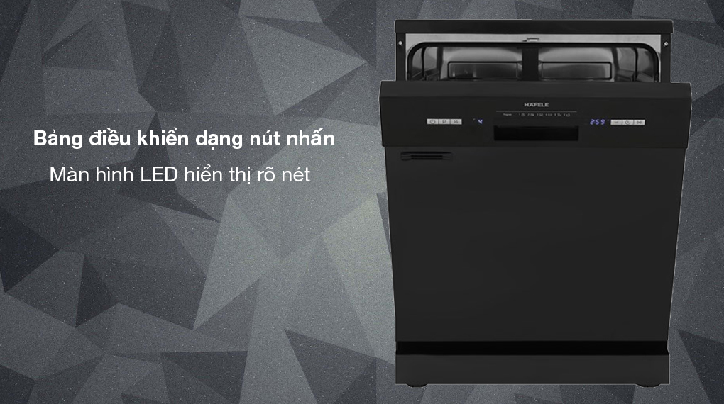 Máy rửa chén độc lập Hafele HDW-F601B (535.29.670) - Bảng điều khiển nút nhấn