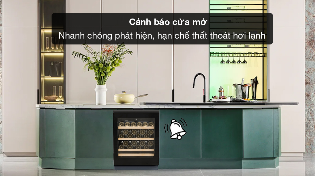Tủ bảo quản rượu vang Liebherr UWgb 3631 Vinidor 44 chai âm tủ - Cảm báo mở cửa