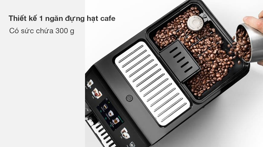 Máy pha cafe tự động Delonghi ECAM452.67.G Eletta Explore - Công suất 1450 W, thiết kế 1 ngăn đựng hạt