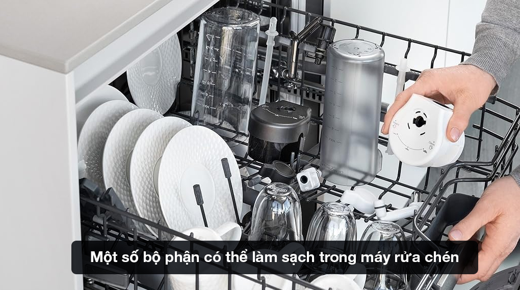 Máy pha cafe tự động Delonghi ECAM452.67.G Eletta Explore - Một số bộ phận rửa được trong máy rửa chén