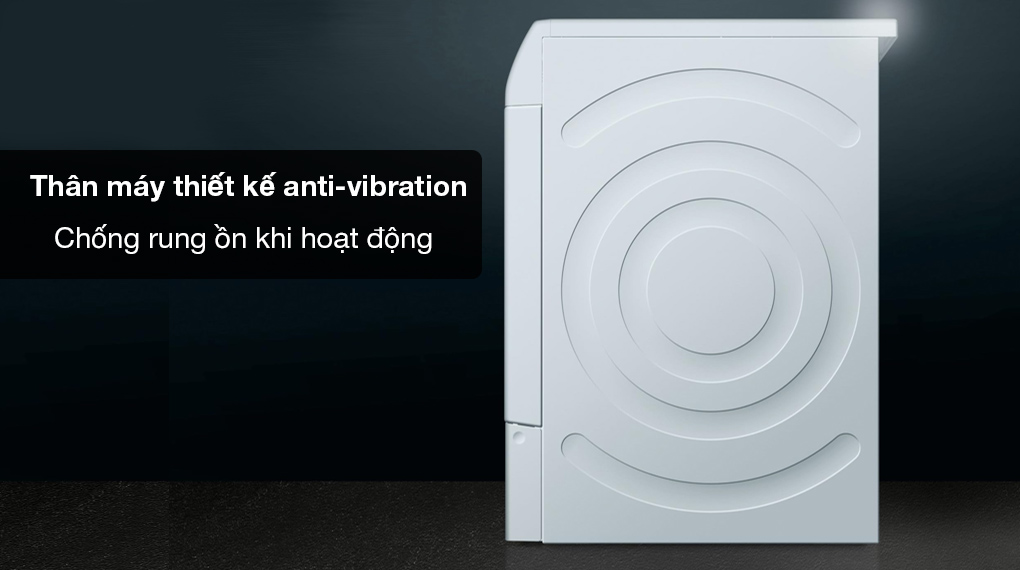 Máy sấy bơm nhiệt Siemens 9 kg WQ46B2 iQ700 - Thân máy bền bỉ, chống rung