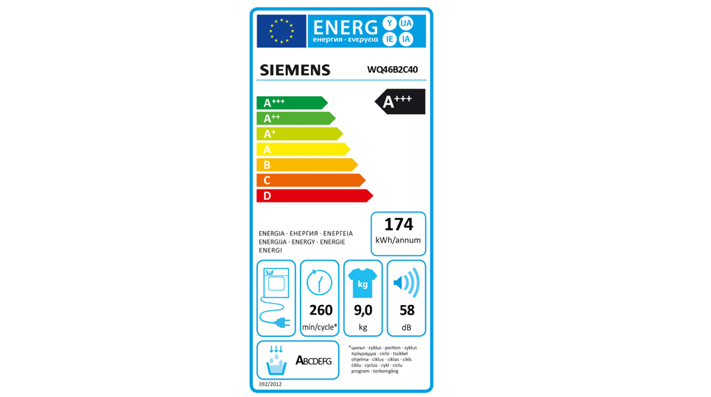 Máy sấy bơm nhiệt Siemens 9 kg WQ46B2 iQ700 - Đạt nhãn năng lượng A+++