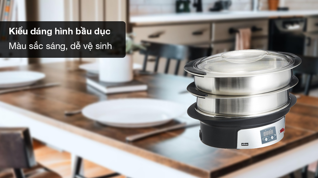 Nồi hấp điện Stockli 8 lít 0102.02 - Tổng quan thiết kế