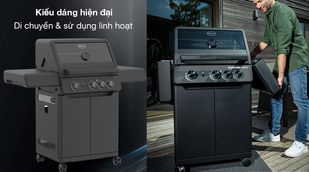 Bếp nướng gas Rösle ALLFLAME Peer 3 13500 W-Tổng quan thiết kế