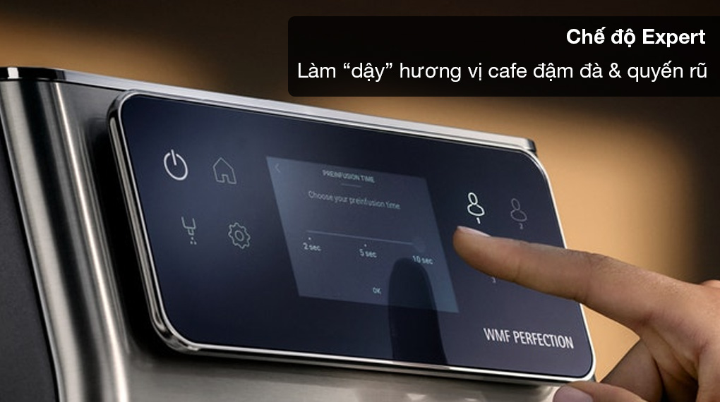 Máy pha cafe tự động WMF CP813D10 Perfection 660-Làm “dậy” hương thơm cafe quyến rũ cùng chế độ Expert Máy pha cafe tự động WMF CP813D10 Perfection 660-Làm “dậy” hương thơm cafe quyến rũ cùng chế độ Expert