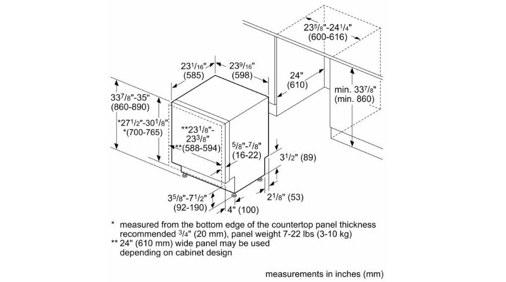 Máy rửa chén âm tủ Bosch SHV9PCM3N Benchmark - Thông số lắp đặt may rua chen am tu bosch shv9pcm3n benchmark 2 1 Gia Dụng Đức Sài Gòn