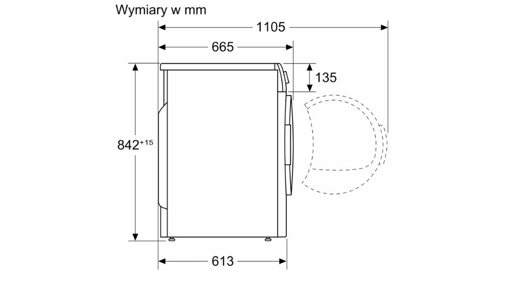 Máy sấy bơm nhiệt Bosch 8 kg WTH85V0GPL Serie 4 - thông số lắp đặt